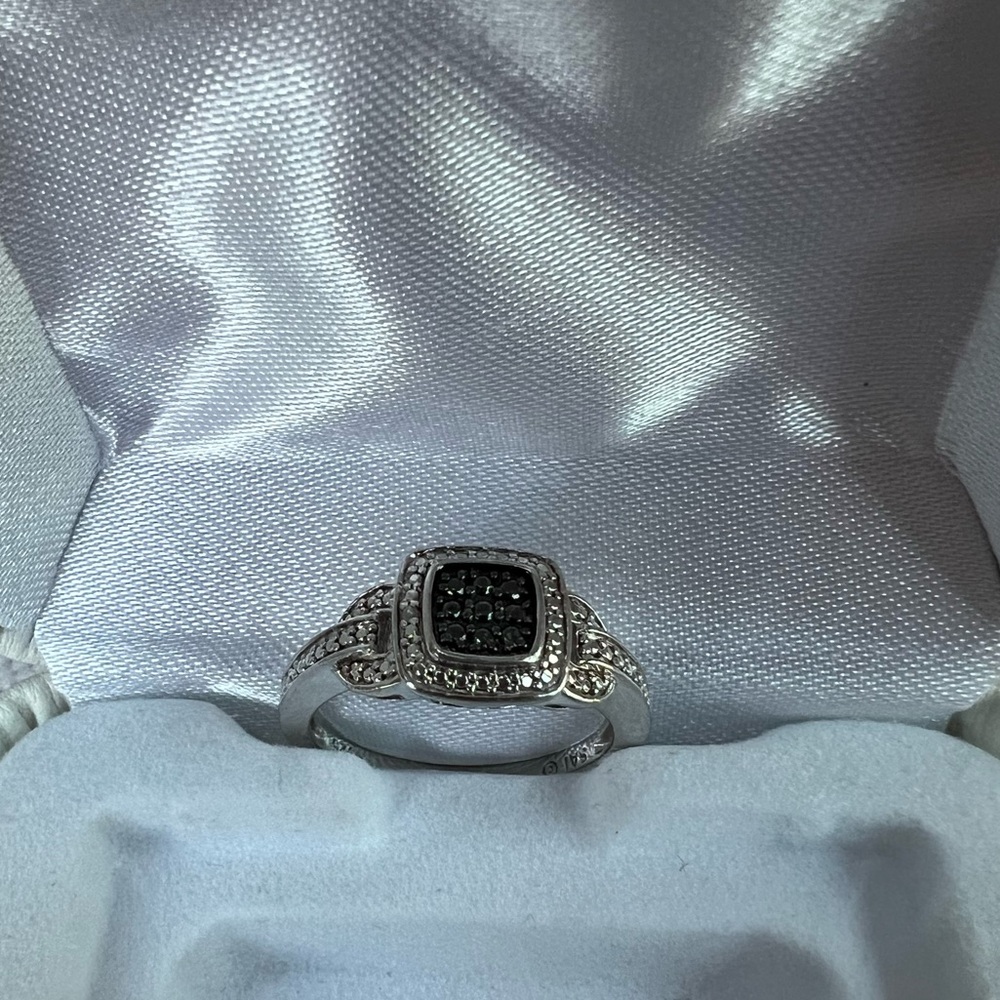Black diamond accent ring